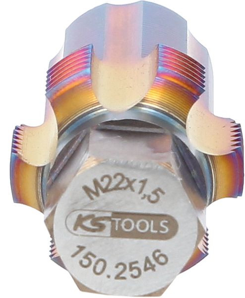 Taraud KS Tools avec boulon de guidage pour capteurs de filtre à particules, M22x1,5, 150.2546