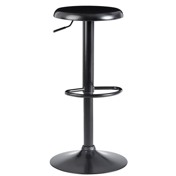 Tabouret de bar Wohnling tabouret noir sans dossier 58 - 79 cm, métal 100 kg, WL6.193