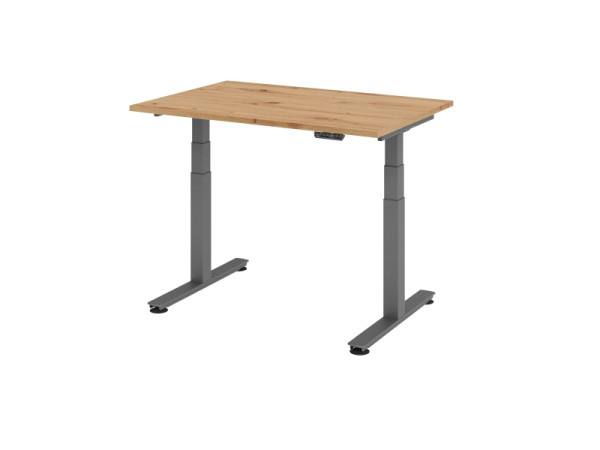 Hammerbacher bureau assis-debout électrique 120x80cm chêne noueux, VXDSM12/R/G