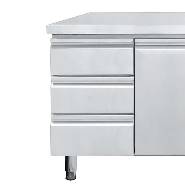 Vaiotec lot de 3 tiroirs pour tables réfrigérantes EASYLINE 700 gauche, 42x56x22 cm, 10578