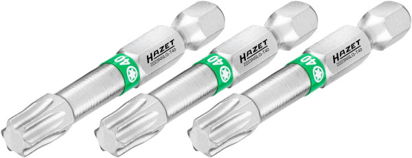 Embout Hazet, 6 pans plein 6,3 (1/4 pouce), profil intérieur TORX®, T40, nombre d'outils : 3, version longue, ouverture de clé : T40, 2223NSLG-T40/3