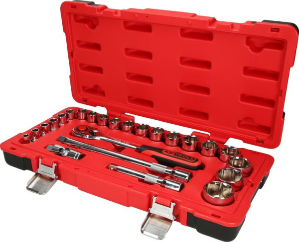 KS Tools Jeu de clés à douilles 1/2" CHROMEplus, 24 pièces, 958.0624