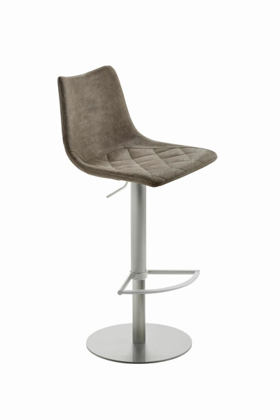 Mayer Sitzmöbel , structure en acier inoxydable, coque d'assise rembourrée avec matelassage en losanges, boue, 1375_04_545