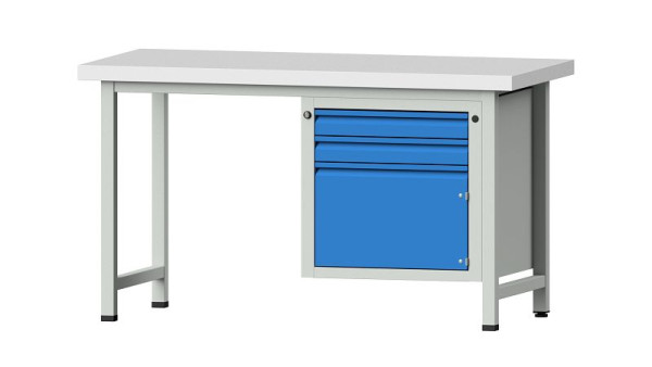 Établis ANKE Établi combiné, modèle 702 E, 1500 x 700 x 850 mm, RAL 7035/5012, KSP 50 mm, 510.511