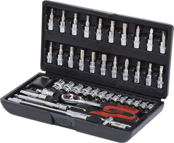 KS Tools Jeu de clés à douilles 1/4" CHROMEplus, 46 pièces, 918.0646