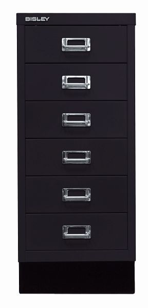 Bisley MultiDrawer™, série 29 avec base, DIN A4, 6 tiroirs, noir, L296S633