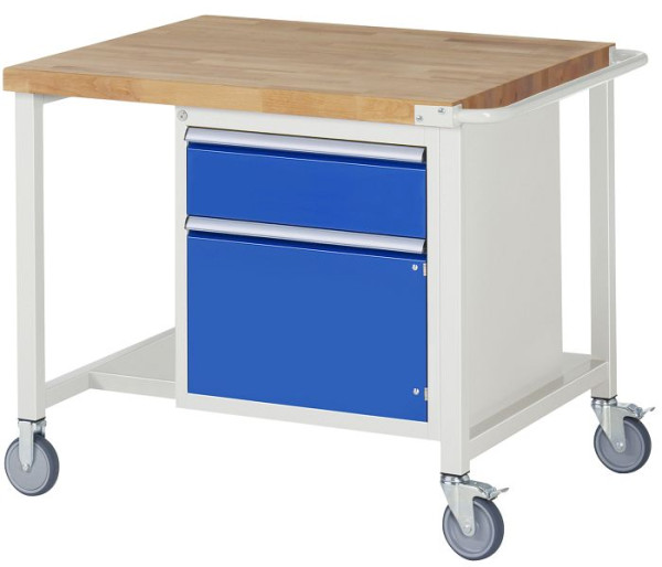 Etabli mobile RAU 8000 - modèle 8152, L1000 x P900 x H880-1080 mm, base système L995 x P850 mm, 1 x tiroir, 1 x porte battante, 05-8152A6-109B4H.11