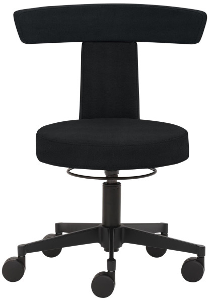 Tabouret fonctionnel Mayer Sitzmöbel , entièrement rembourré, roulettes pour tapis, hauteur d'assise 41 - 52 cm, noir, 1262_30317