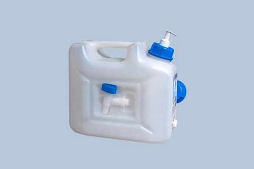 Bidon hygiénique DENIOS, 12 l, distributeur intégré de savon ou de désinfectant, lot de 4, 308384