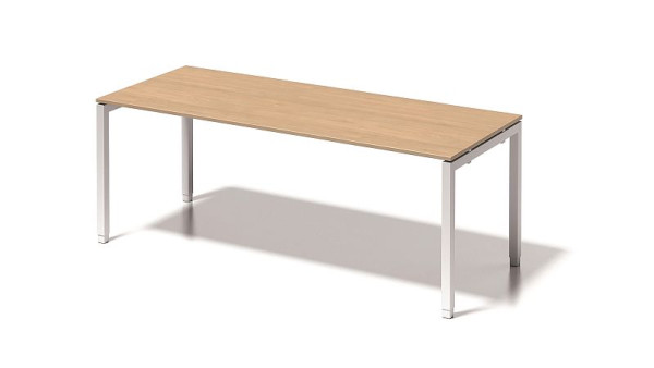 Bureau Bisley Cito, structure en U réglable en hauteur 650-850 mm, H 19 x L 2000 x P 800 mm, érable/blanc signalisation, DUH2008MP396