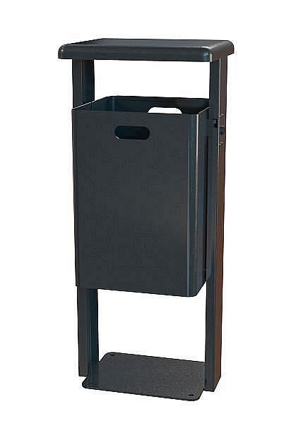 Conteneur à déchets rectangulaire Renner 40 L, avec couvercle arrondi (t=3 mm), galvanisé à chaud, 7083-30FV