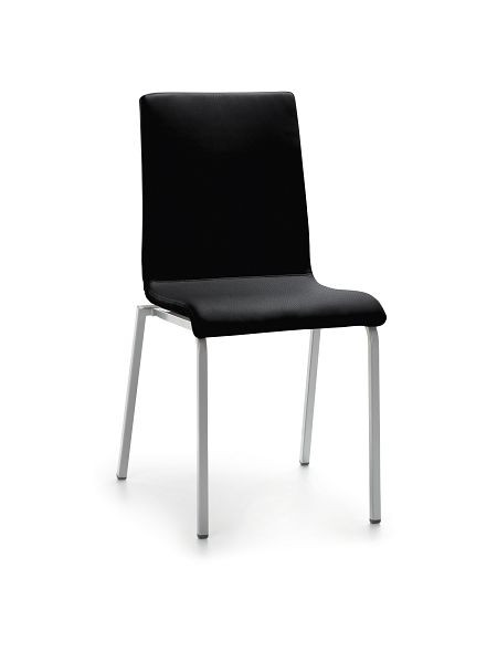 Mayer Sitzmöbel chaise myLIFE, assise et dossier noir, structure argent nacré, 2120_08_26397