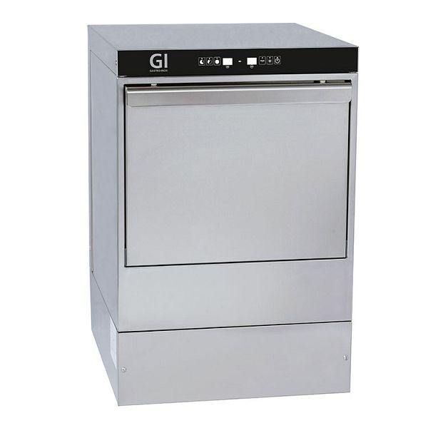 Lave-verres numérique Gastro-Inox avec pompe, distributeur de savon et réservoir de rupture, 50x50cm, 230V, acier inoxydable AISI 304, 400.204