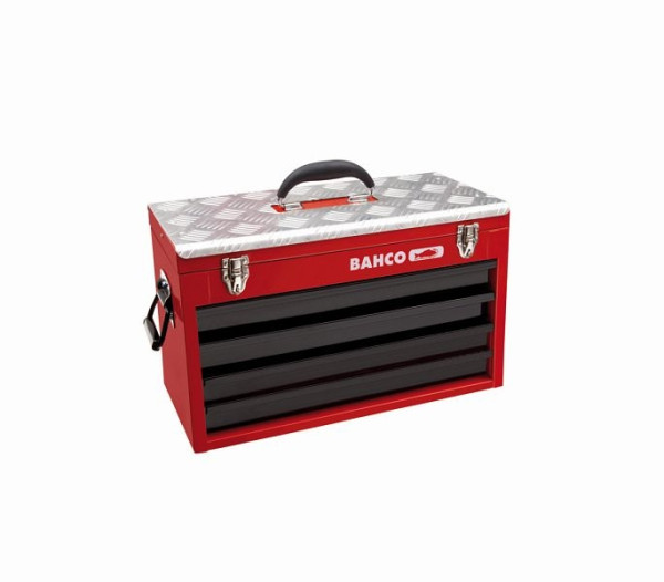 Boîte à outils métal Bahco, 4 tiroirs + compartiment couvercle, 12 KG, 1483KHD4RB