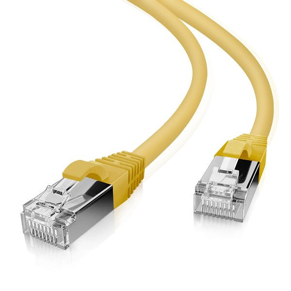 Câble patch Helos SF/UTP Cat 5e jaune 0,5m, 117822