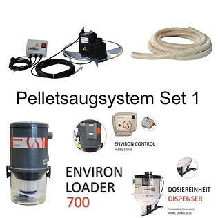 Système d'aspiration de pellets Environ set 1 - évacuation des pellets par le haut à l'aide d'Environ Spiderhug, PESET1
