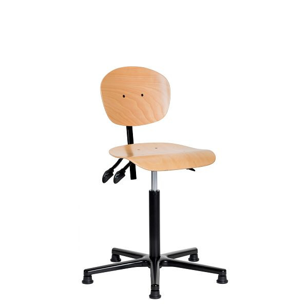 Chaise de travail SOFAME NATUR avec patins, hauteur d'assise 39-53, piètement aluminium, W050050002