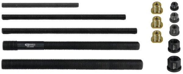 KS Tools tige de traction, écrou à collet, jeu d'adaptateurs, 13 pièces, 440.0040