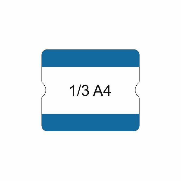 Pochette de lettrage inférieure Eichner 1/3 A4 ouverte, autocollante pour l'intérieur, lettrage interchangeable, pour les espaces de palette, 216x180 mm, bleu, 9225-20530-010