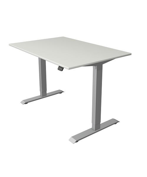 Table compacte Kerkmann L 1200 x P 800 mm, réglable en hauteur électriquement de 740 à 1230 mm, gris clair, 10226611