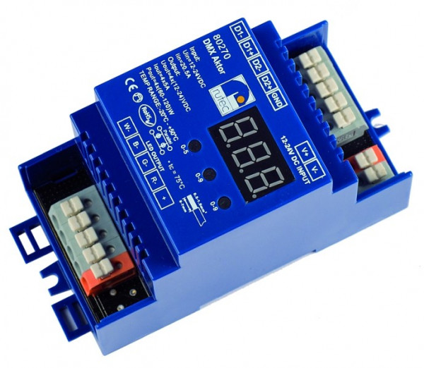 rutec Projekt Actionneur DMX 12 - Installation série 24V Actionneur DMX multicolore 4x1 canaux 3/4 adresses, PHZ270