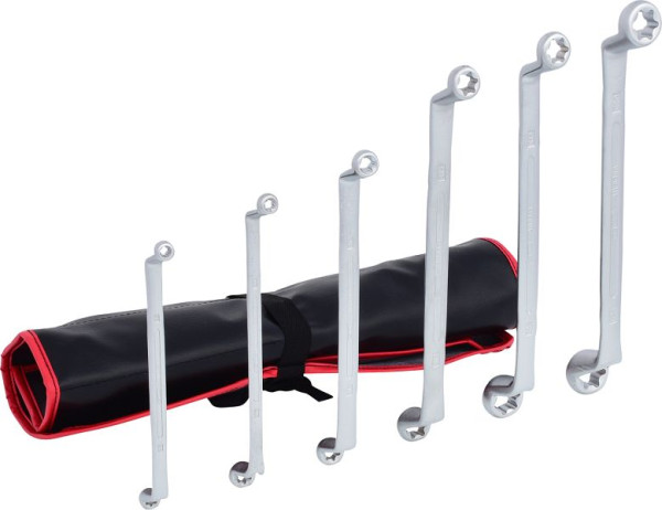 Jeu de clés à double anneau Torx-E KS Tools, coudées, 6 pièces, 911.0360