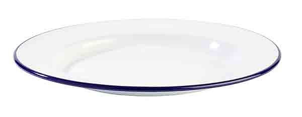 Assiette APS, plate -ENAMELWARE-, Ø 20 cm, hauteur: 2 cm, tôle d'acier émaillée, intérieur: blanc, extérieur: blanc, 40664