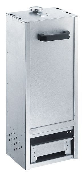 Fumoir Peetz en tôle d'acier aluminisée avec glissière, HxLxP: 65cm x 26cm x 21cm, 26001