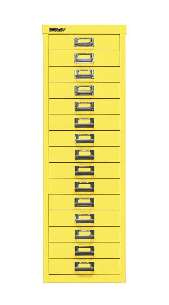 Bisley MultiDrawer™, série 39, DIN A4, 15 tiroirs, jaune zinc, L3915641
