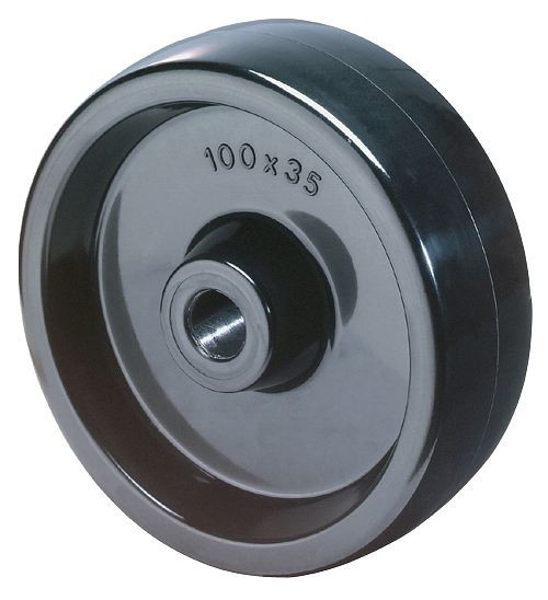 Roulettes BS Roue résistante à la chaleur, largeur de roue 35 mm, roue Ø 100 mm, capacité de charge 170 kg, bande de roulement en résine phénolique, roulement lisse, lot de 4, B22.100