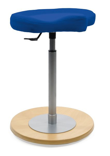 Tabouret pendulaire Mayer Sitzmöbel Seat myERGOSIT avec siège ergonomique, revêtement d'assise bleu moyen, plaque de base laquée naturel, 1168_N_26396