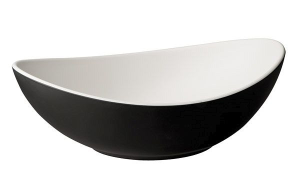 Bol APS -HALFTONE-, 17,5 x 13,5 cm, hauteur : 6,5 cm, mélamine, intérieur : blanc, extérieur : noir, 84133