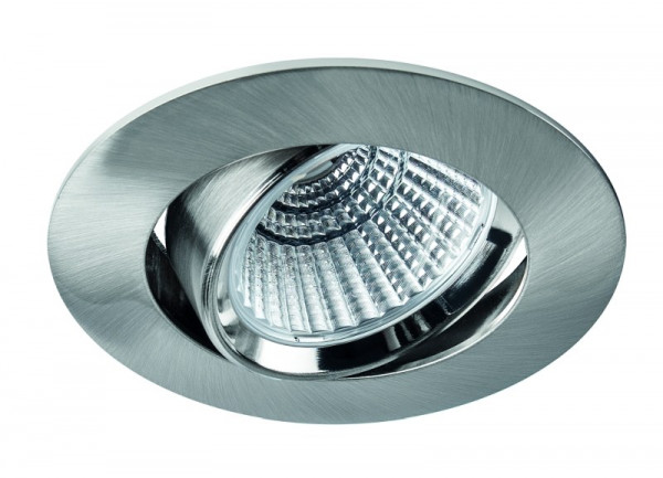 rutec Projekt BAN COB LED - spot encastrable orientable, rond, 350mA, 7W, IP40, 4000K, CRI90 - fer brossé, PEG355NWOK