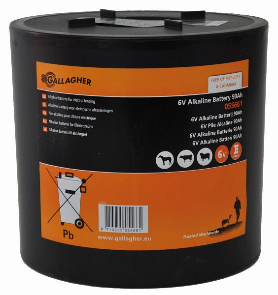 Gallagher Pile ronde alcaline 6V/90Ah - 180x180x170mm, 055661
