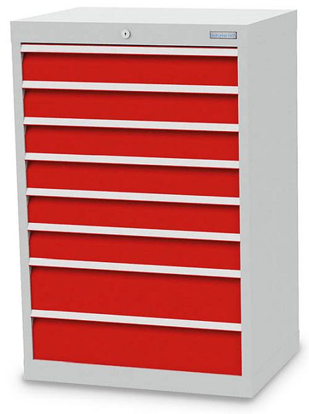 Armoire à tiroirs Bedrunka+Hirth, profondeur 500 mm, R 24-16, 680 x 500 x 1019 mm, 8 x tiroirs (6x 100 VA, 2x 150 VA), capacité de charge 50 kg, 60 620