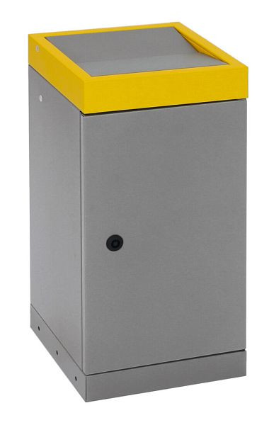 tri des déchets contondants ProTec-Plus, aluminium gris/1003, conteneur intérieur galvanisé, 30 litres, 607-030-0-2-103