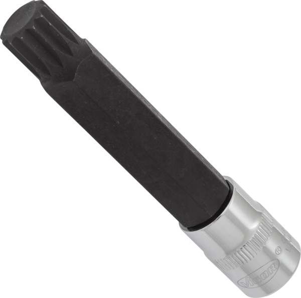 Embout de tournevis VIGOR, carré creux 10 mm (3/8 pouce), profil cannelé interne XZN, M14, longueur : 93 mm, pour commande manuelle, V6120