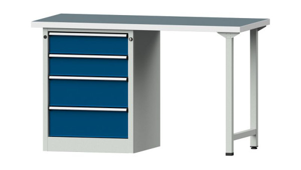 Établis ANKE Établi combiné, modèle 816 V, 1500 x 700 x 890 mm, RAL 7035/5010, UBP 40 mm, 415.009