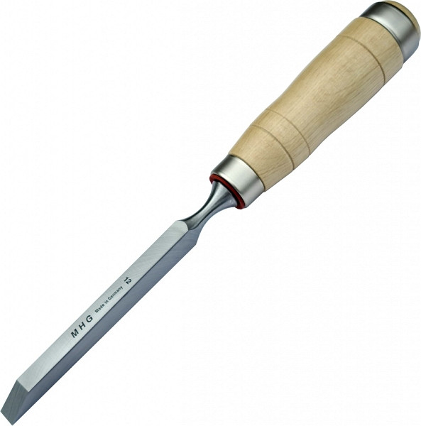 MHG Lochbeitel Ulmer Rundheft Weißbuche, Klinge feingeschliffen, Größe: 12 mm, 1106.12