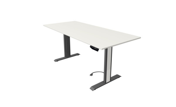 Kerkmann table debout/assise Move 1 advance 180 x 80 cm structure anthracite, plateau blanc, 10251010