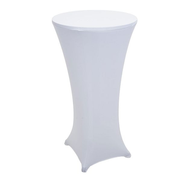 Couverture de table haute Mendler HWC-J30, couverture de couverture de table, extensible Ø 60cm, blanc, 76098