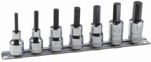 Douille tournevis Bahco 3/8", Allen sur bornier, 7 pièces, 7409MR/S7