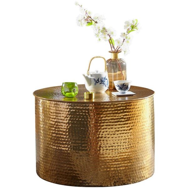 Wohnling table basse RAHI 61 x 40,5 x 61 cm aluminium or oriental rond, WL5.483