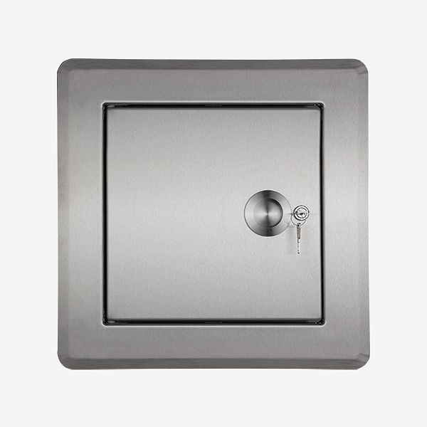 Porte d'entrée HKW QUATTRO, acier inoxydable, 9014