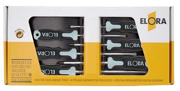 Jeu de tournevis ELORA "inoxydable", fente et Phillips, 6 pièces, 583 S6K-ST, 0583520607000