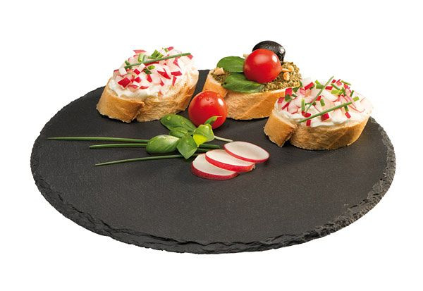 Plaque en ardoise naturelle APS, Ø 22 cm, épaisseur du matériau 4-7 mm, 00968
