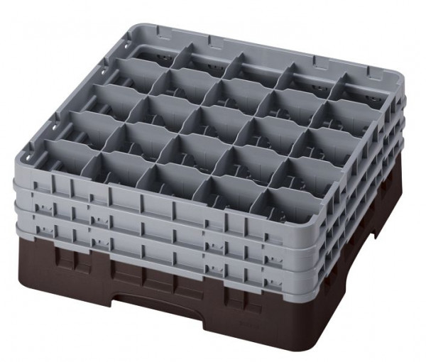 Panier de lavage Cambro 25 compartiments Camrack® 19,6 cm Marron, lot de 3, 25S738167