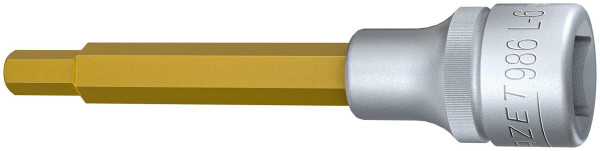 Douille tournevis Hazet, carré creux 12,5 mm, profil six pans creux, 6 mm, version longue avec moletage, 986L-6