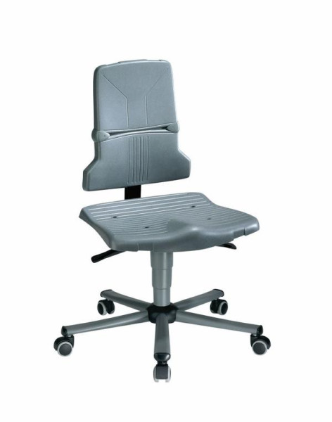 bimos Sintec chaise de travail pivotante, assise et dossier en plastique, avec roulettes, 9803-1000