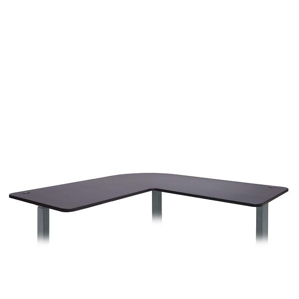 Plateau de table Mendler HWC-D40 pour bureau d'angle, plateau de bureau, 90°, noir, 62776